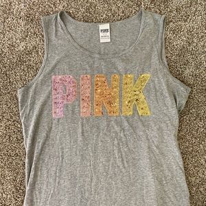 PINK Sequin Tank Top